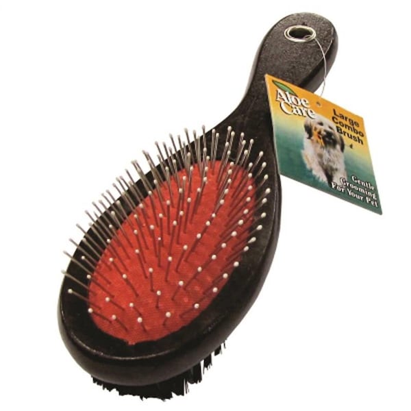 Boss Pet Boss Pet Products 1867456 2-in-1 Pin & Bristle Brush Combo; Large - Varnished Wood Handle 1867456 - main